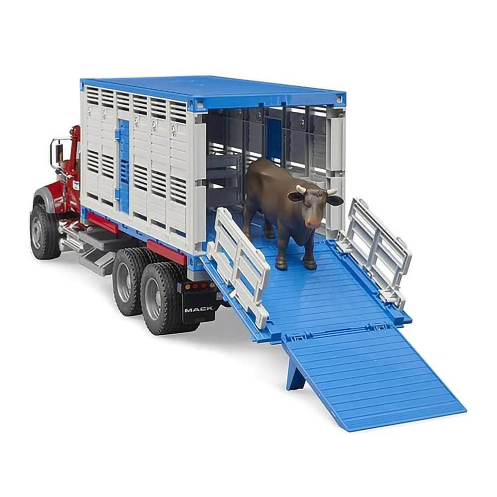 Bruder Pro Series MACK Granite Cattle Transportation Truck w Cow