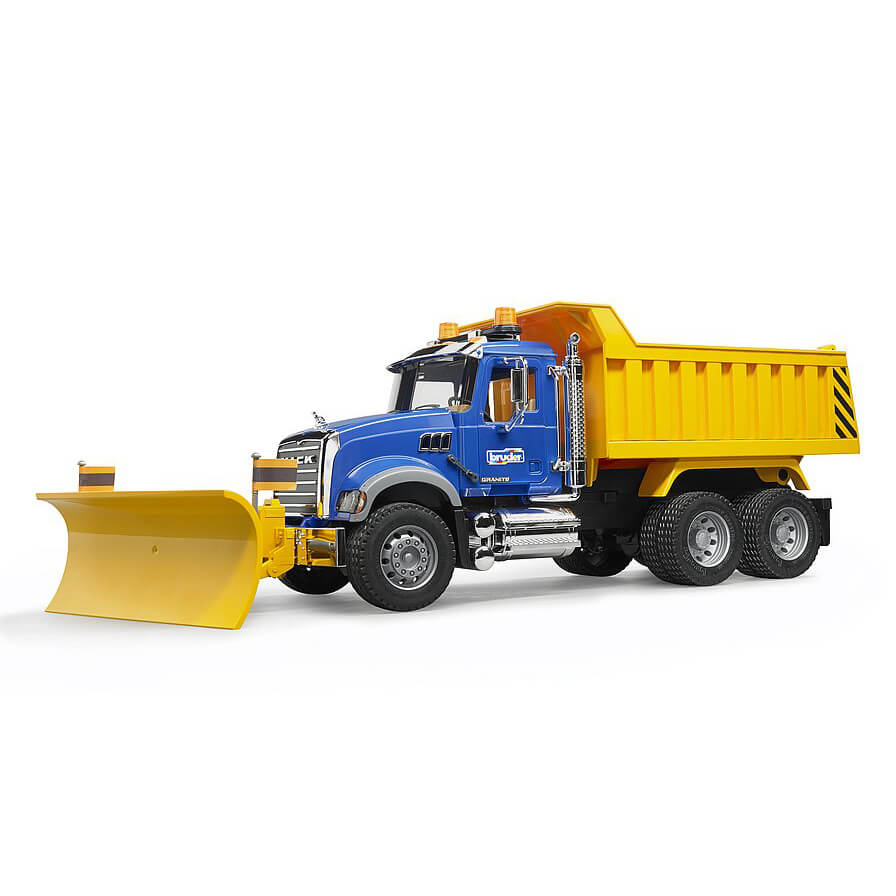 Bruder Pro Series MACK Granite Dump Truck with Snow Plow Blade 1:16 Scale Vehicle