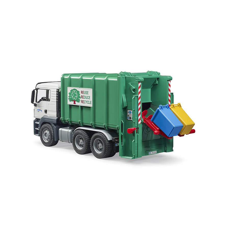 Bruder Pro Series MAN TGS Rear Loading Green Garbage Truck 1:16 Scale Vehicle