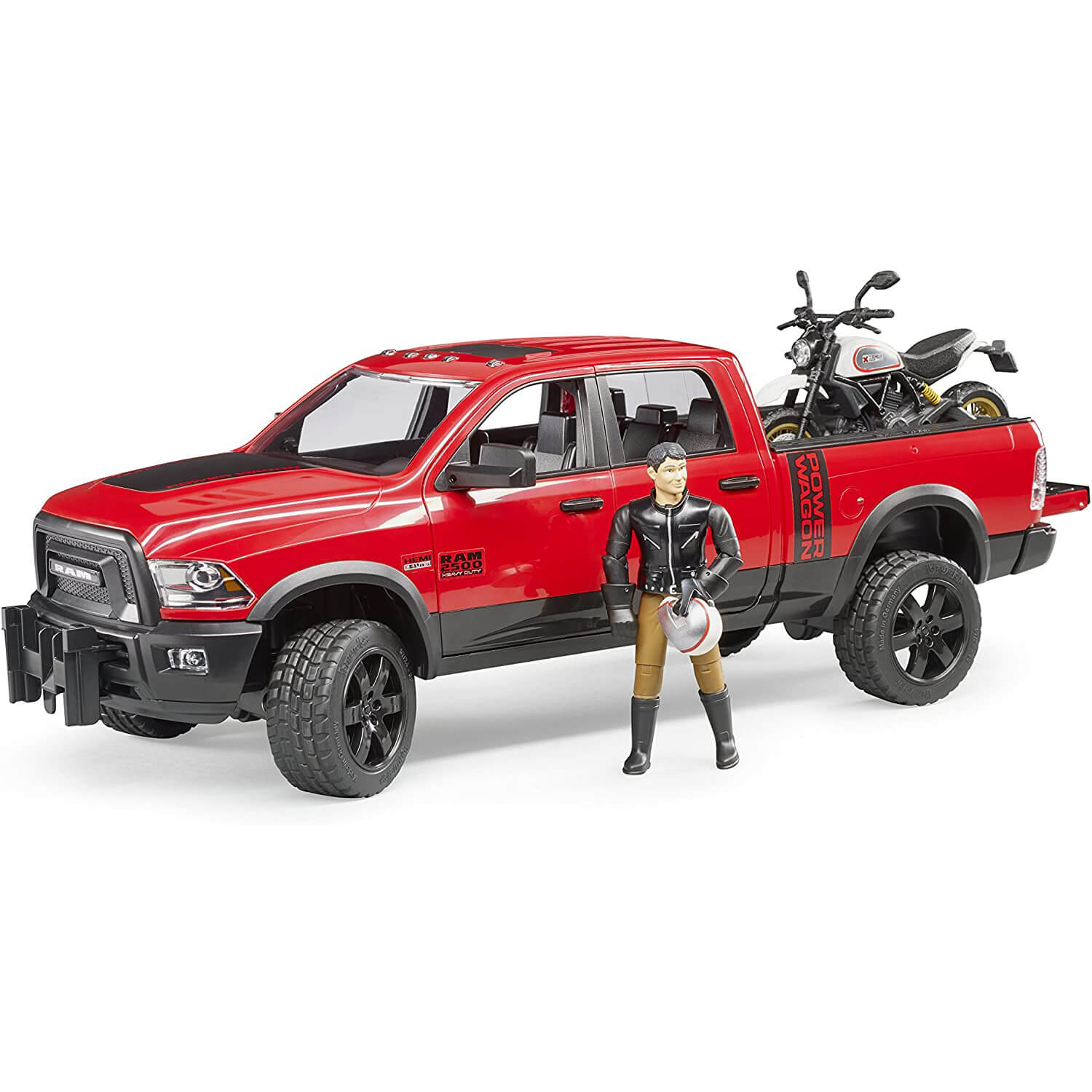 Bruder Pro Series RAM 2500 Power Wagon w Scrampler Ducati Desert Sled 1:16 Scale Set