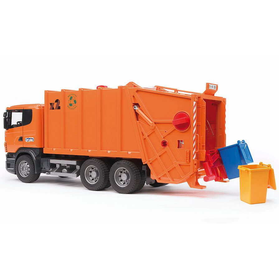 Bruder Pro Series SCANIA R-Series Orange Garbage Truck 1:16 Scale Vehicle