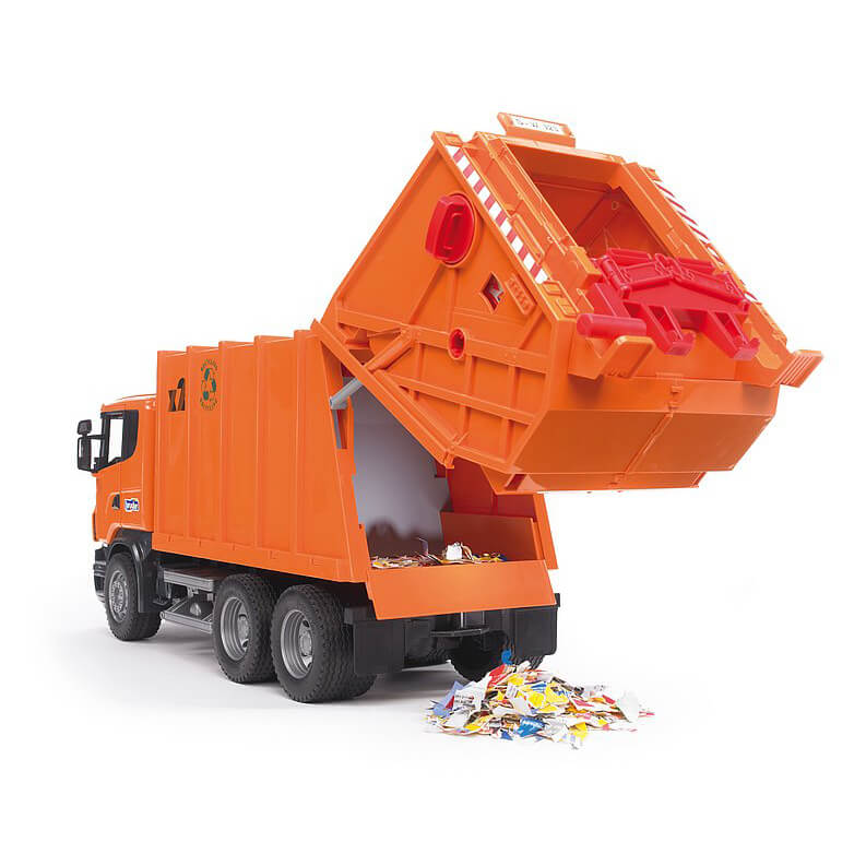 Bruder Pro Series SCANIA R-Series Orange Garbage Truck 1:16 Scale Vehicle