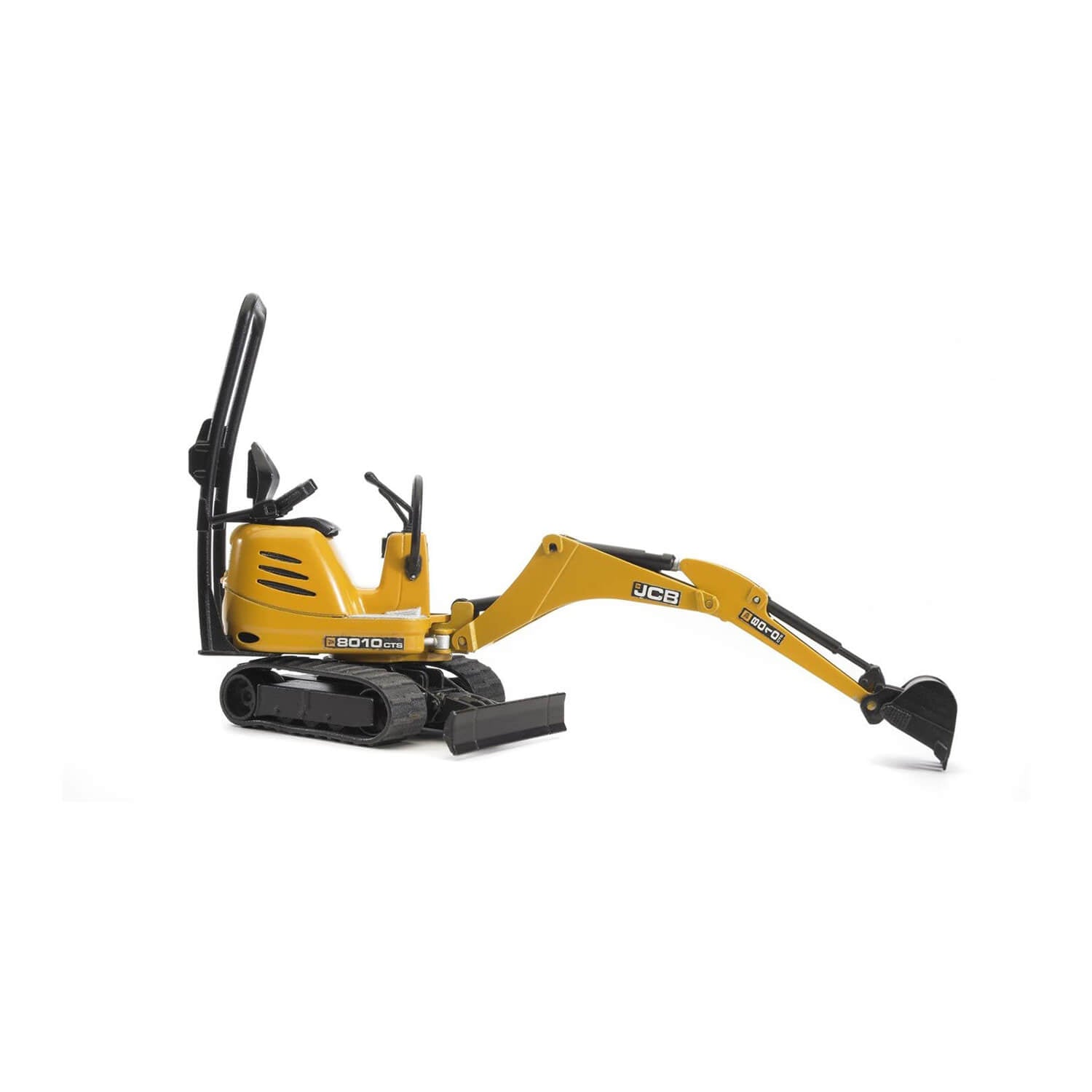 Side view of the Bruder Pro Series JCB Micro Excavator 8010 CTS 1:16 Scale Vehicle.