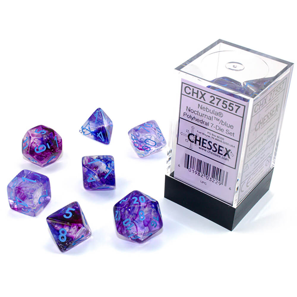 Chessex Nebula Nocturnal Luminary Polyhedral 7 Die Set
