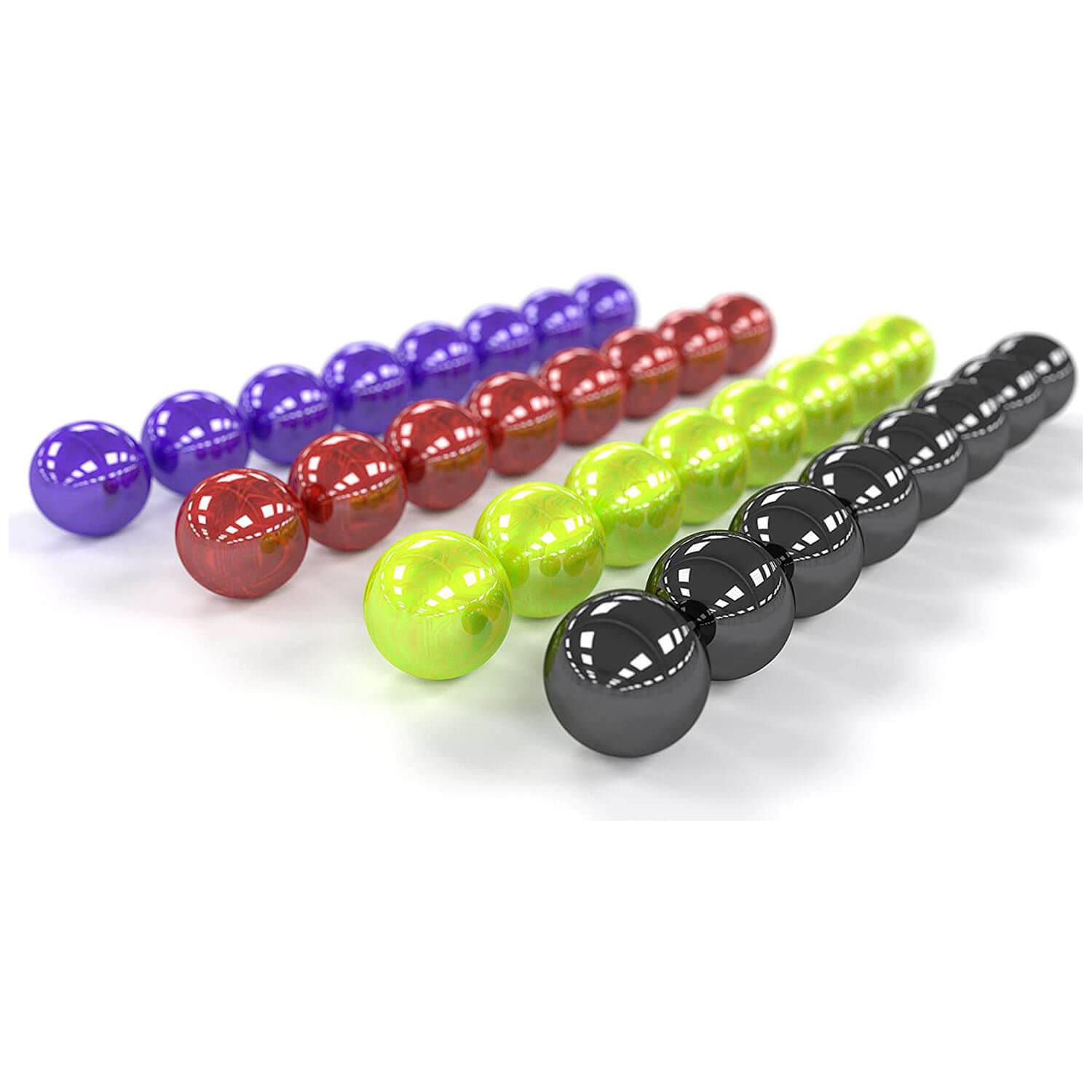 Colored ball pieces included in the game.