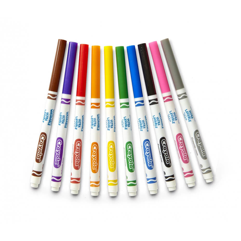 Crayola Classic Fine Line Markers, Assorted Colors - 10 count