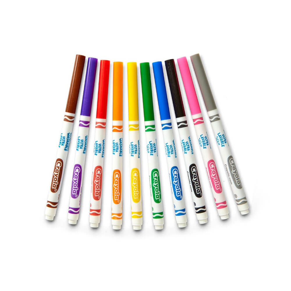 Crayola 10ct Ultra-Clean Washable Markers Fine Line Classic Colors