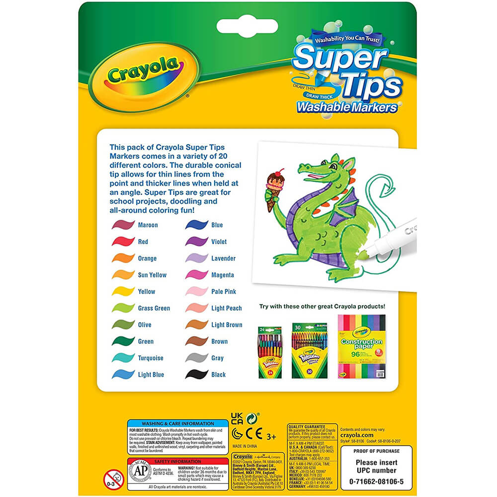 Crayola Washable Super Tips Markers Assorted Colors Pack Of 100