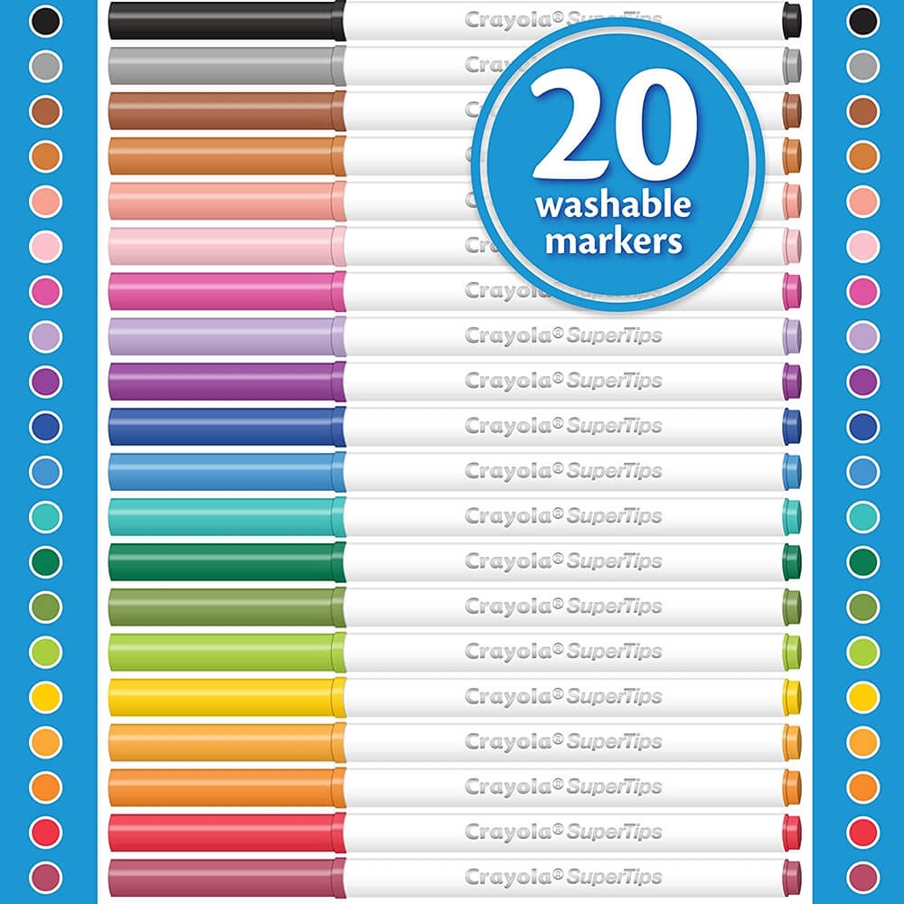 Crayola 20ct Super Tips Washable Markers