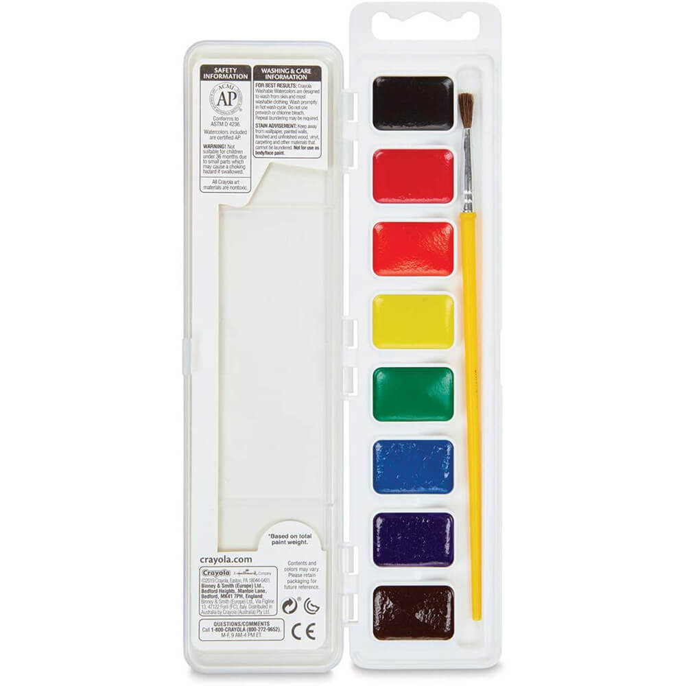 Crayola 8ct Kids Watercolor Paints with Brush