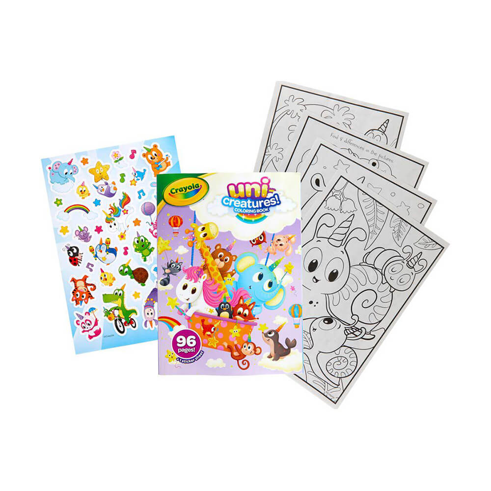 Crayola 96pg Uni-Creatures Coloring Book with Sticker Sheet