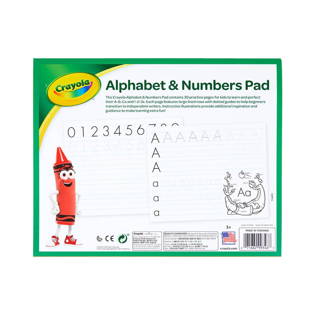 Crayola Alphabet & Number Pad 30 Page Coloring Book