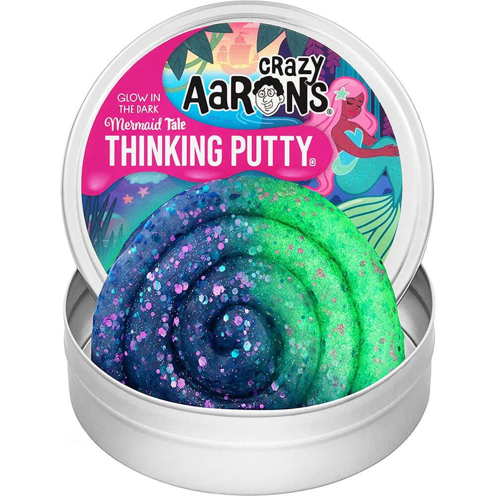 Crazy Aaron's Glowbrights Mermaid Tale with 4" Tin