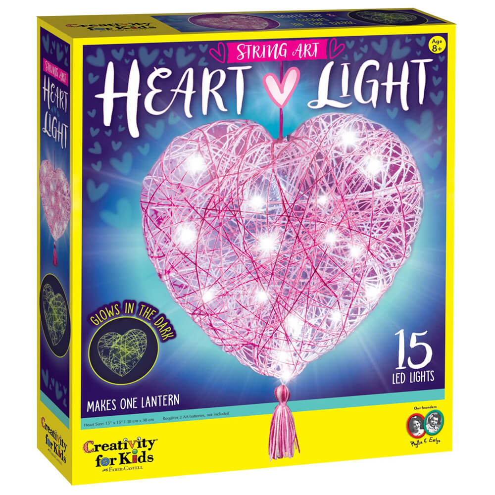 Crafts Art Kit for Kids,3D String Art Kit with Glowing Heart and