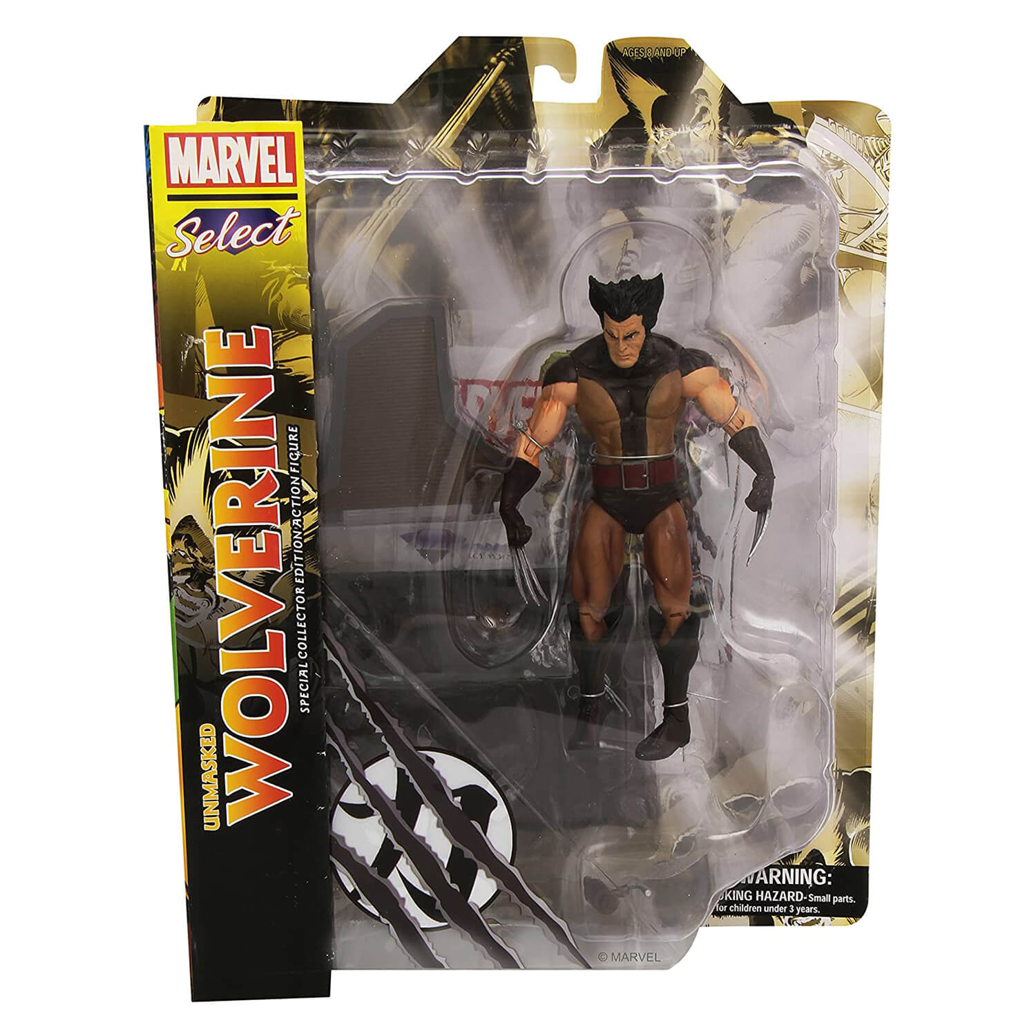 Marvel Select Brown Wolverine Figure Unmasked