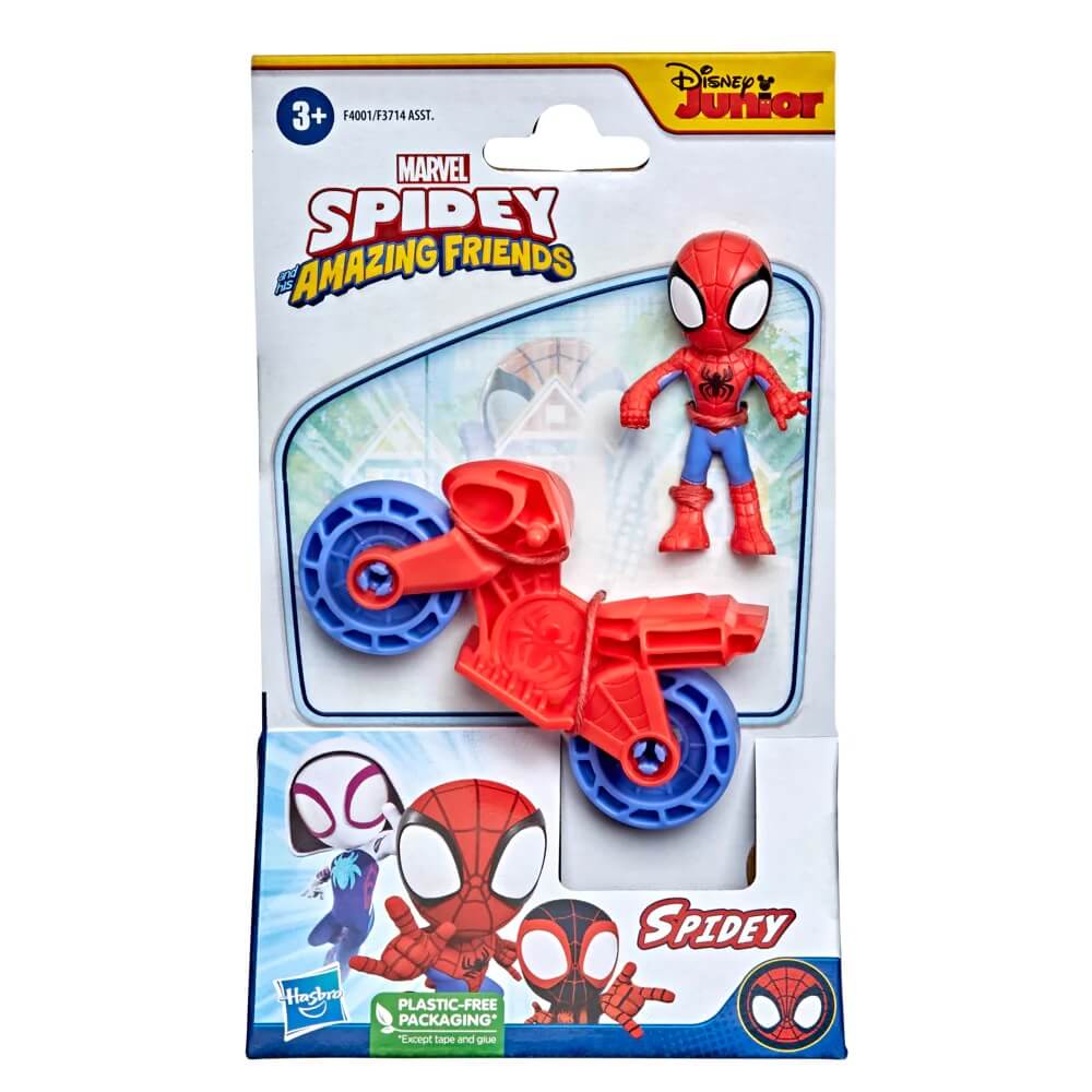 Disney Junior Spidey and His Amazing Friends Spidey Figure with Motorcycle