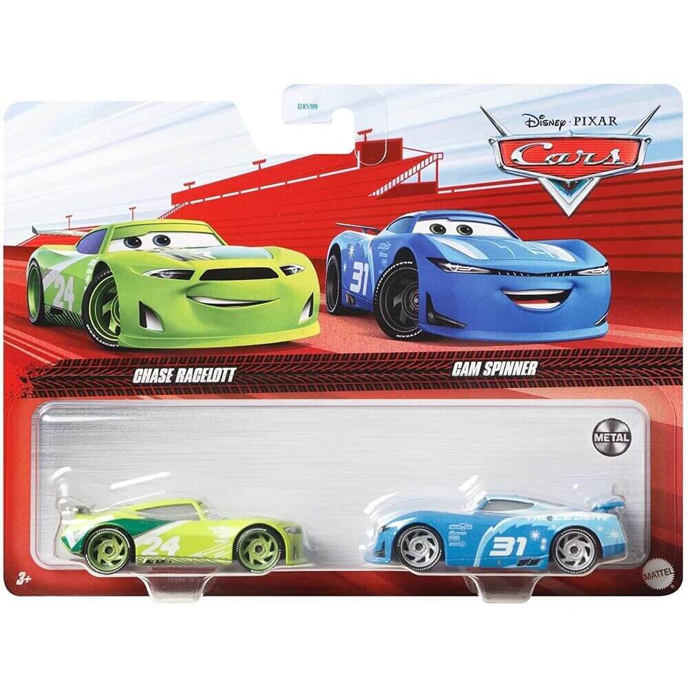 Disney Pixar Cars Diecast Chase Racelott Cam Spinner 2 Pack Maziply Toys