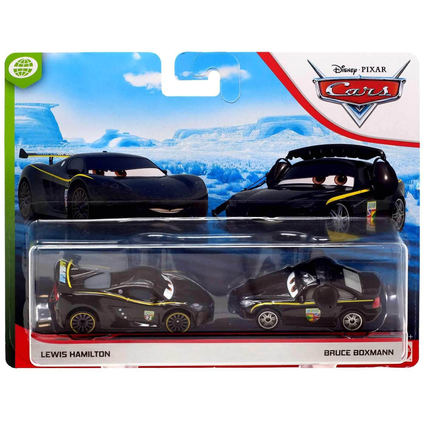 Disney Pixar Cars Lewis Hamilton and Bruce Boxmann 1:55 Scale Diecast Vehicle 2-Pack