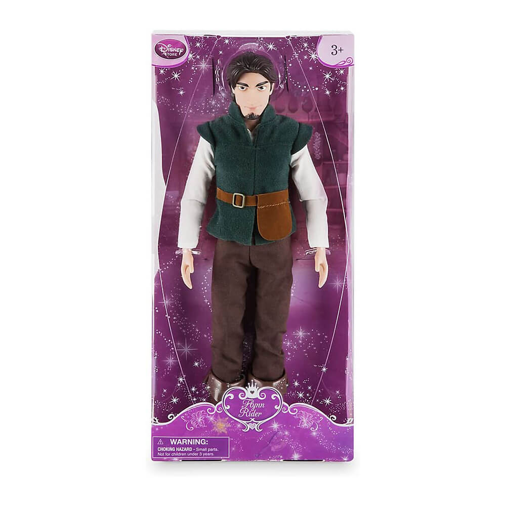 Front view of the Flynn doll packaging.