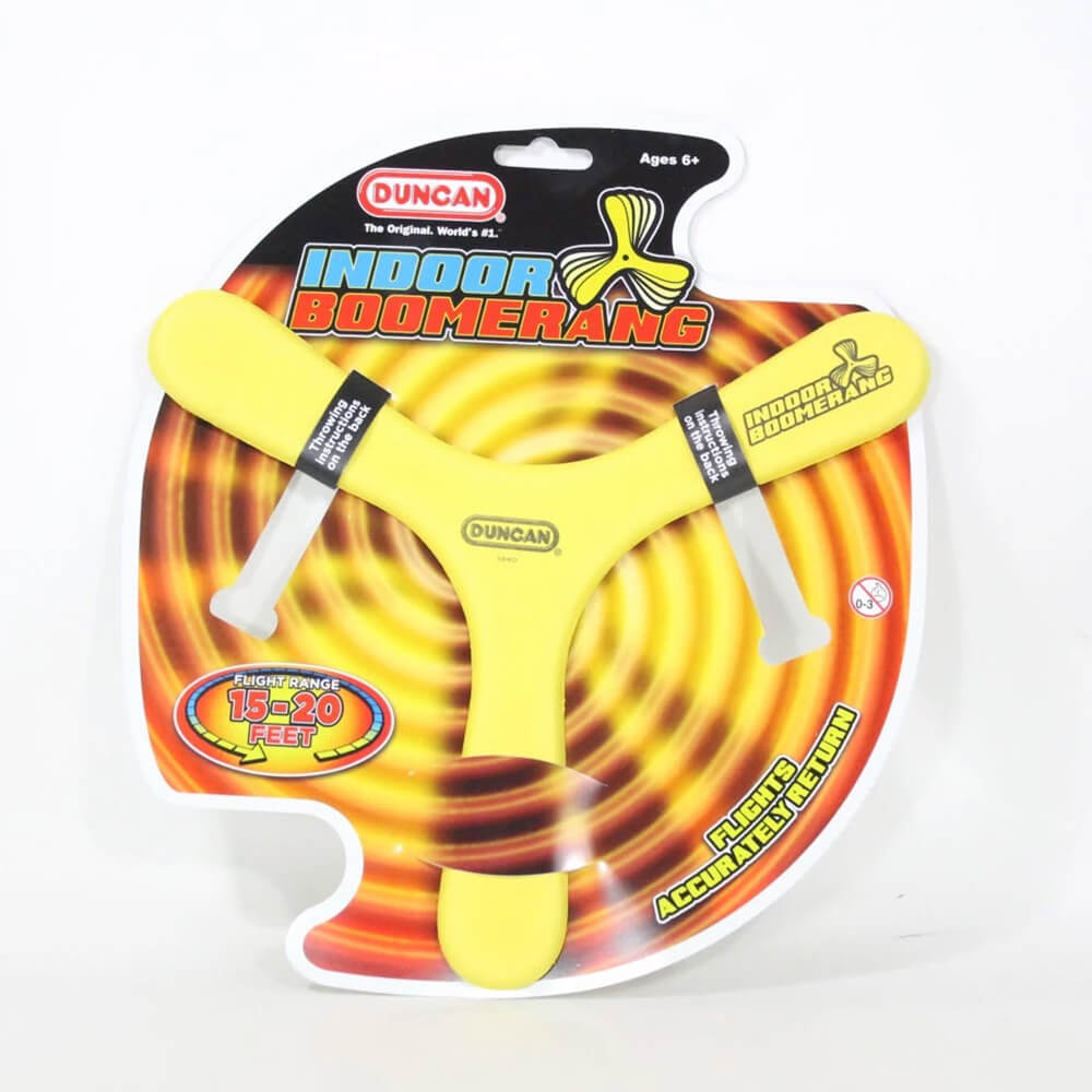 Front view of the Duncan Indoor Boomerang packaging.