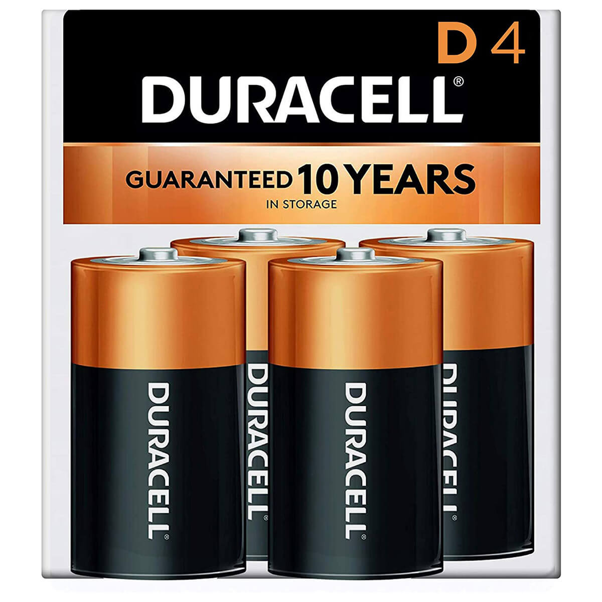 Duracell Coppertop D Alkaline Batteries 4-Pack