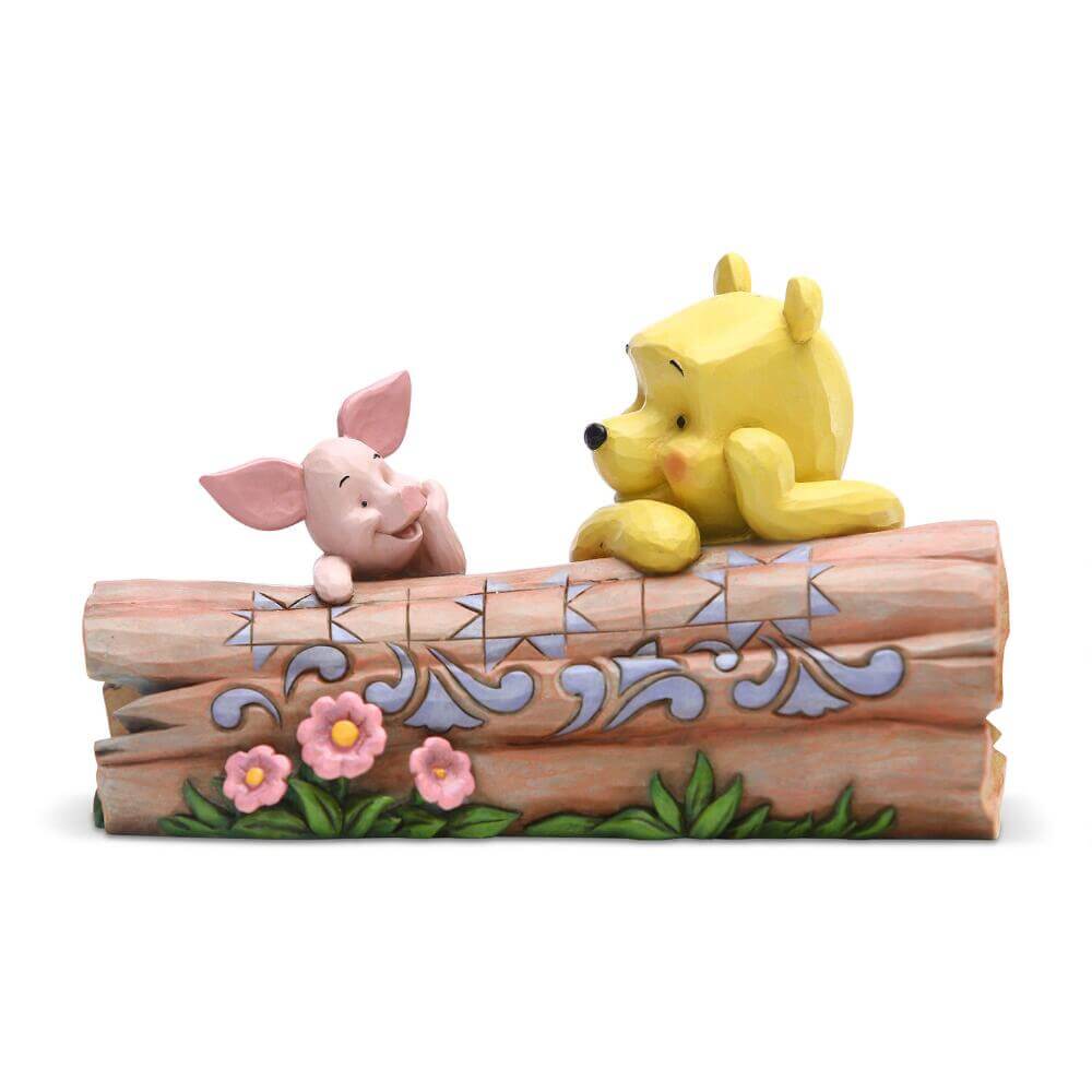 Enesco Disney Traditions by Jim Shore Pooh and Piglet On a Log Collectible Figurine