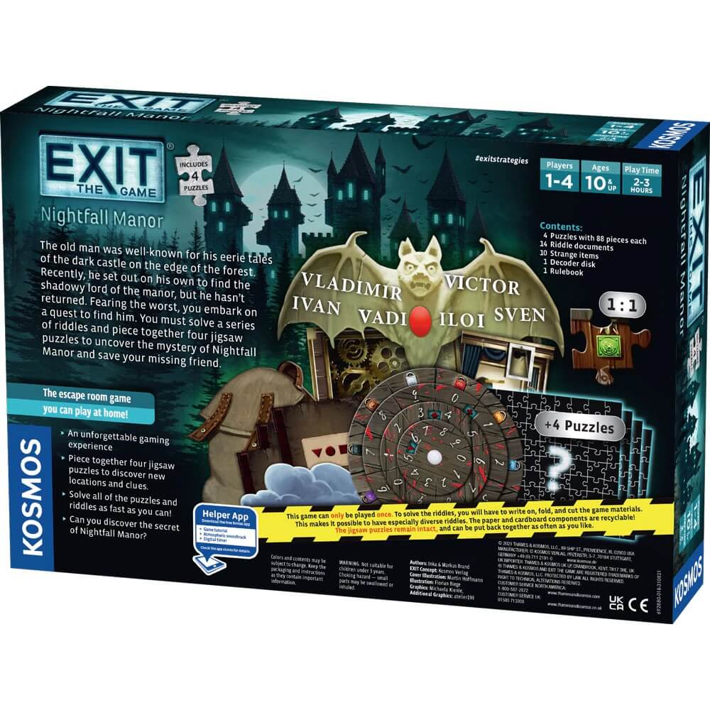 EXIT The Game Nightfall Manor with Puzzle