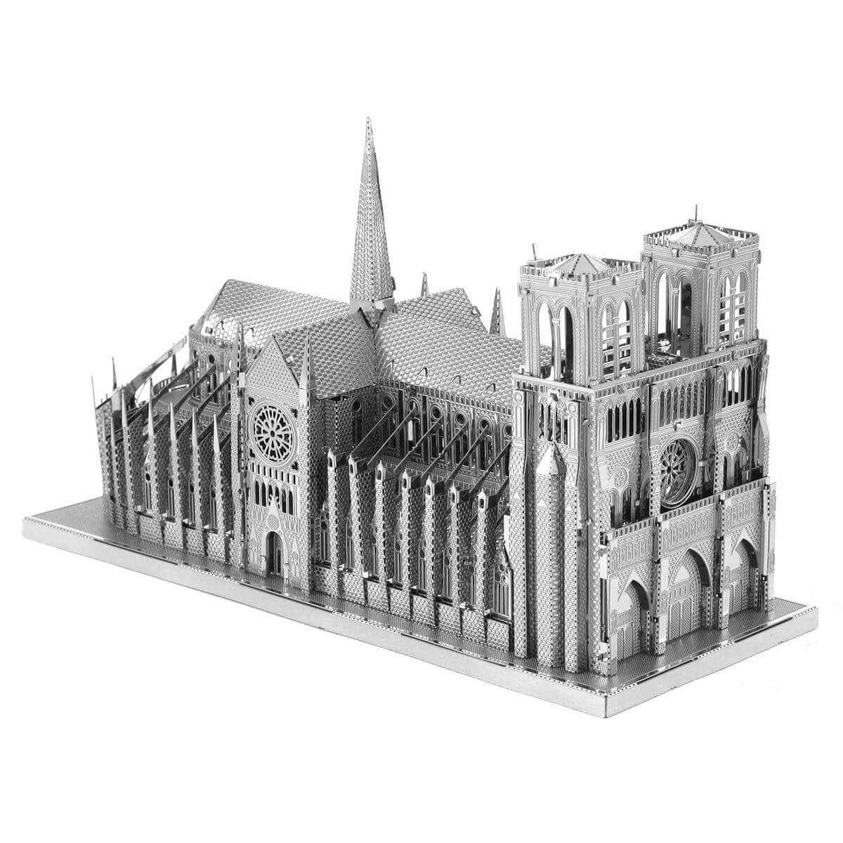 Side view of the metal Notre Dame.