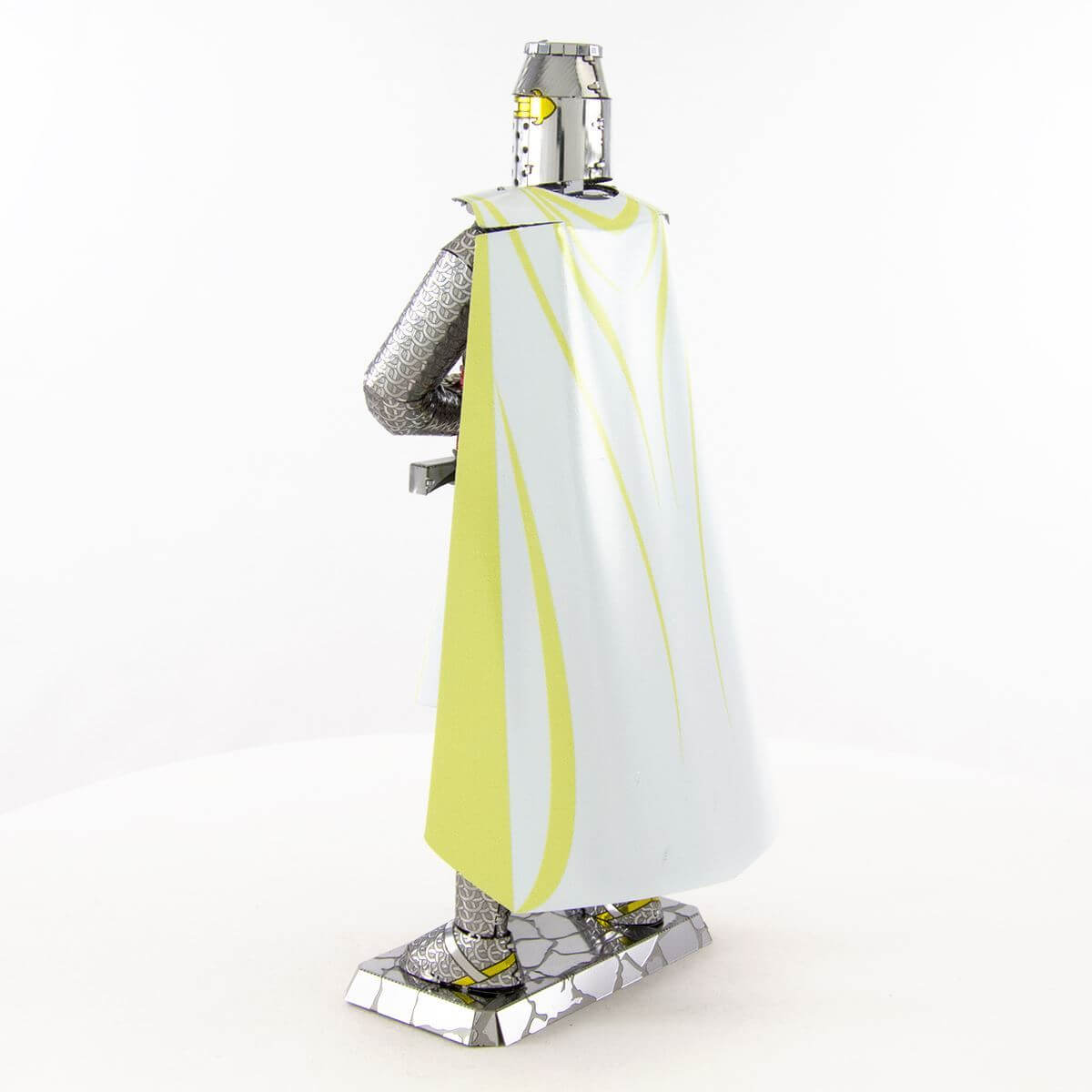 Back view of the Metal Earth Premium Iconx Templar Knight in Color Metal Kit - 2 Sheets.