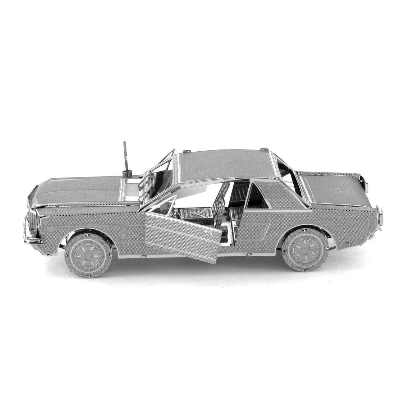Side view of the metal model car.