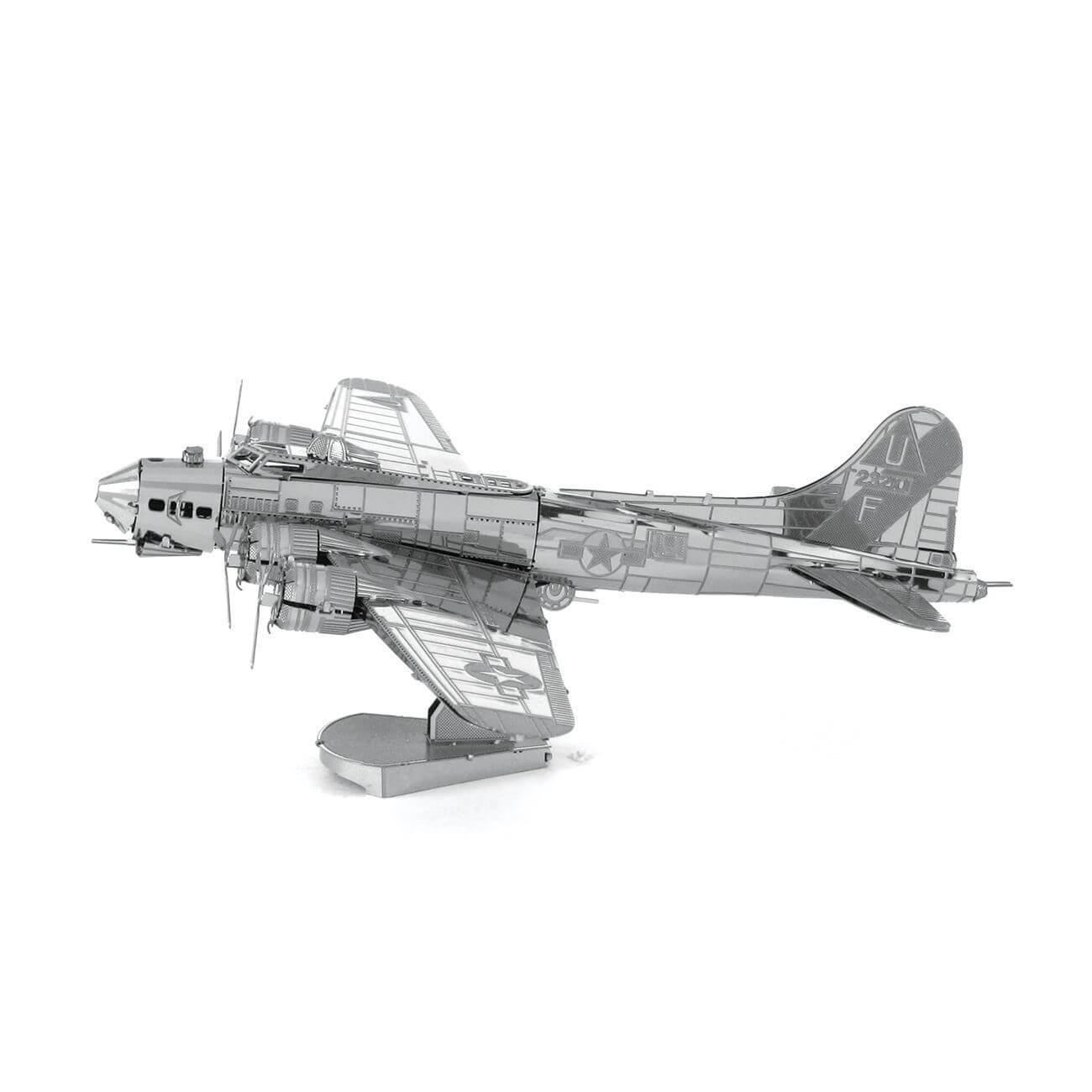 Side view of the Metal Earth Boeing B-17 Flying Fortress Plane Model Kit - 2 Sheets.