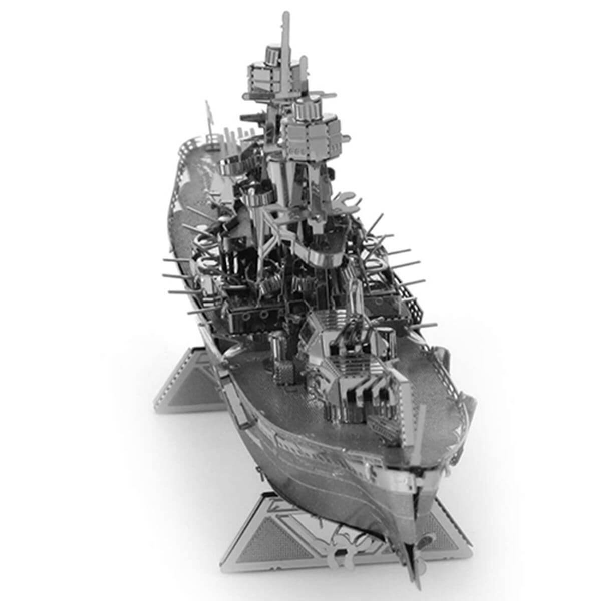 Front view of the Metal Earth USS Arizona Ship Metal Model Kit - 2 Sheets.