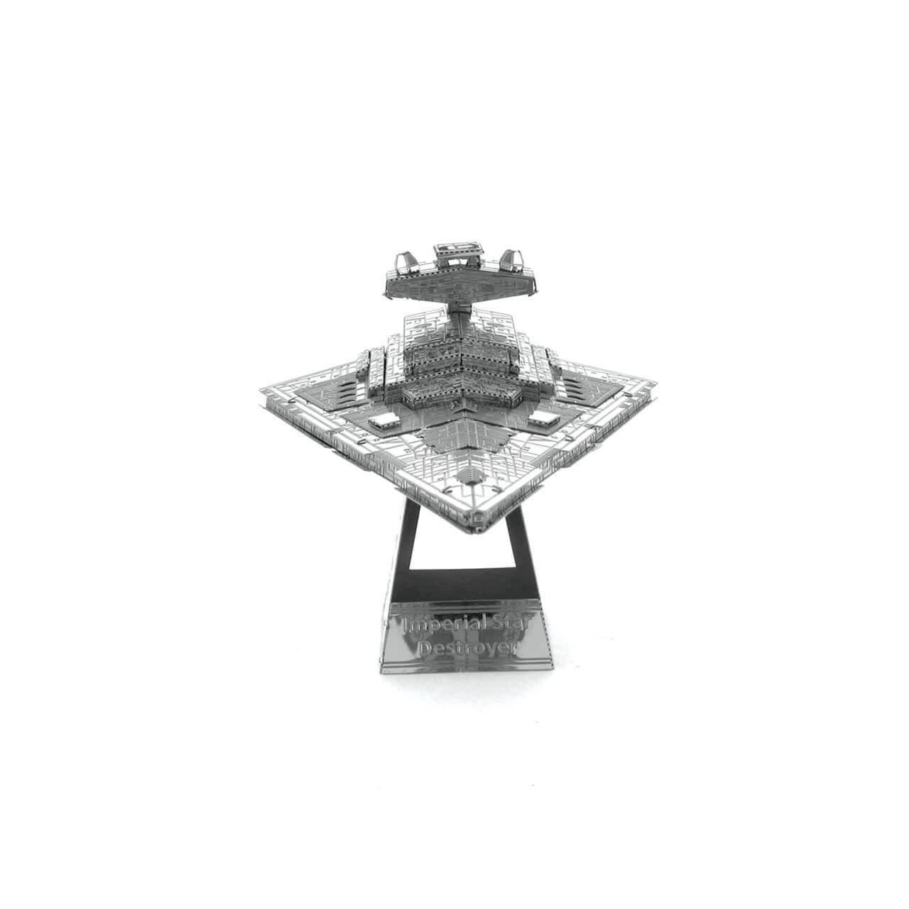 Front view of the Metal Earth Star Wars Star Destroyer Metal Model Kit - 2 Sheets.