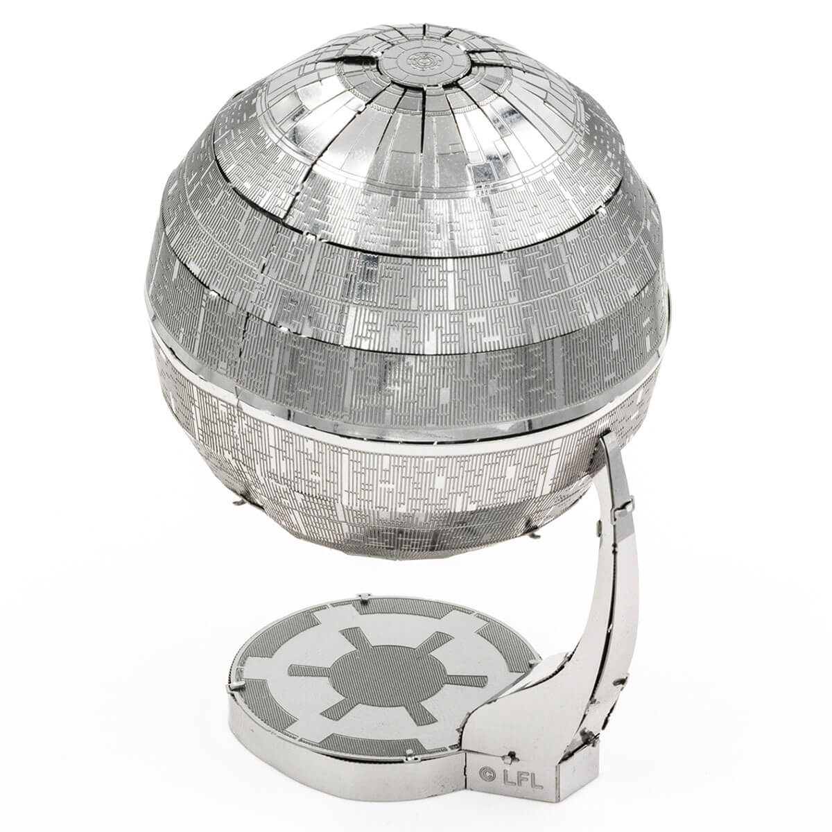 Side view of the Metal Earth Star Wars Death Star Metal Model Kit - 2 Sheets.