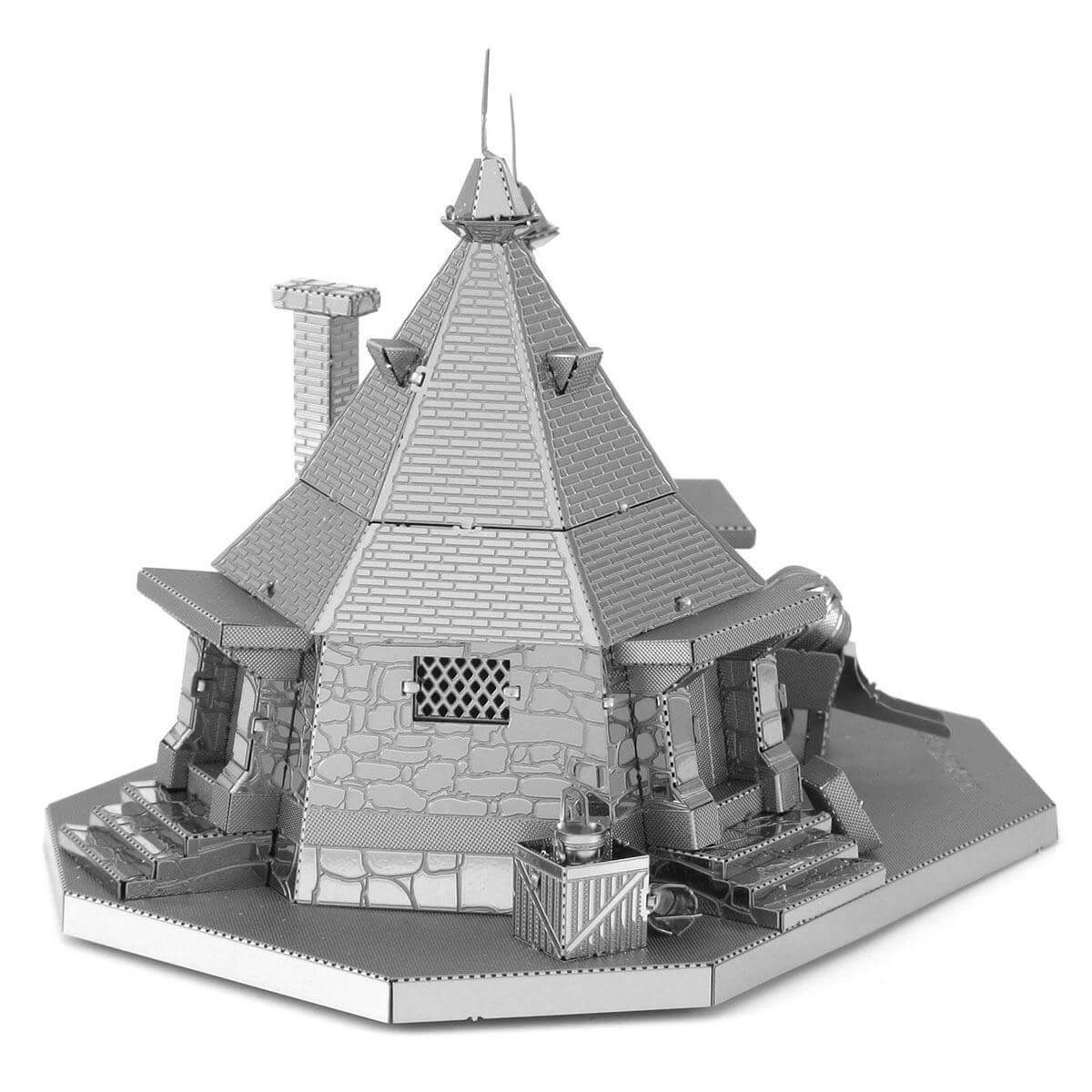 Side view of the Metal Earth Harry Potter Hagrid's Hut Metal Model Kit - 2 Sheets.