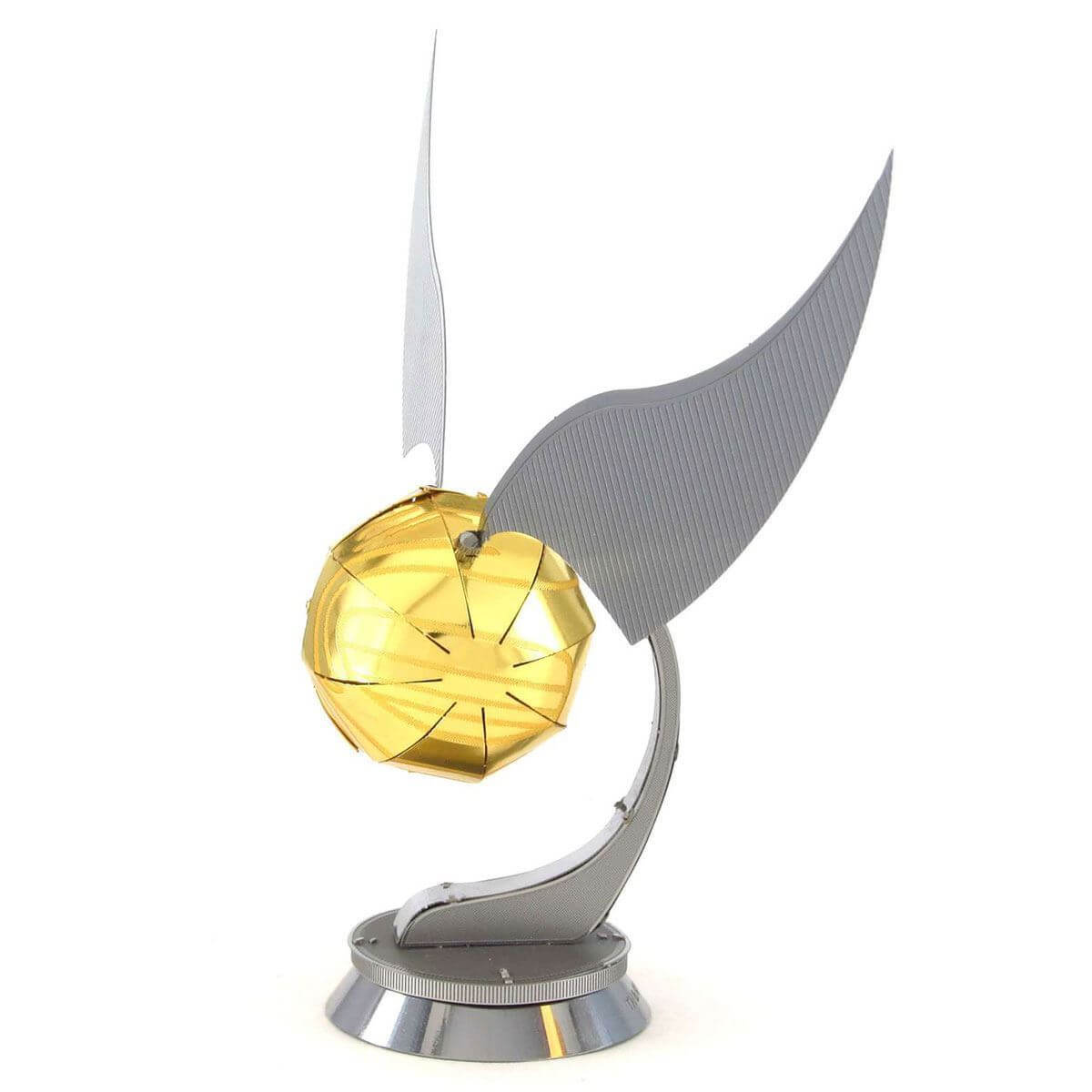 Side view of the Metal Earth Harry Potter Golden Snitch Color Model Kit - 2 Sheets.