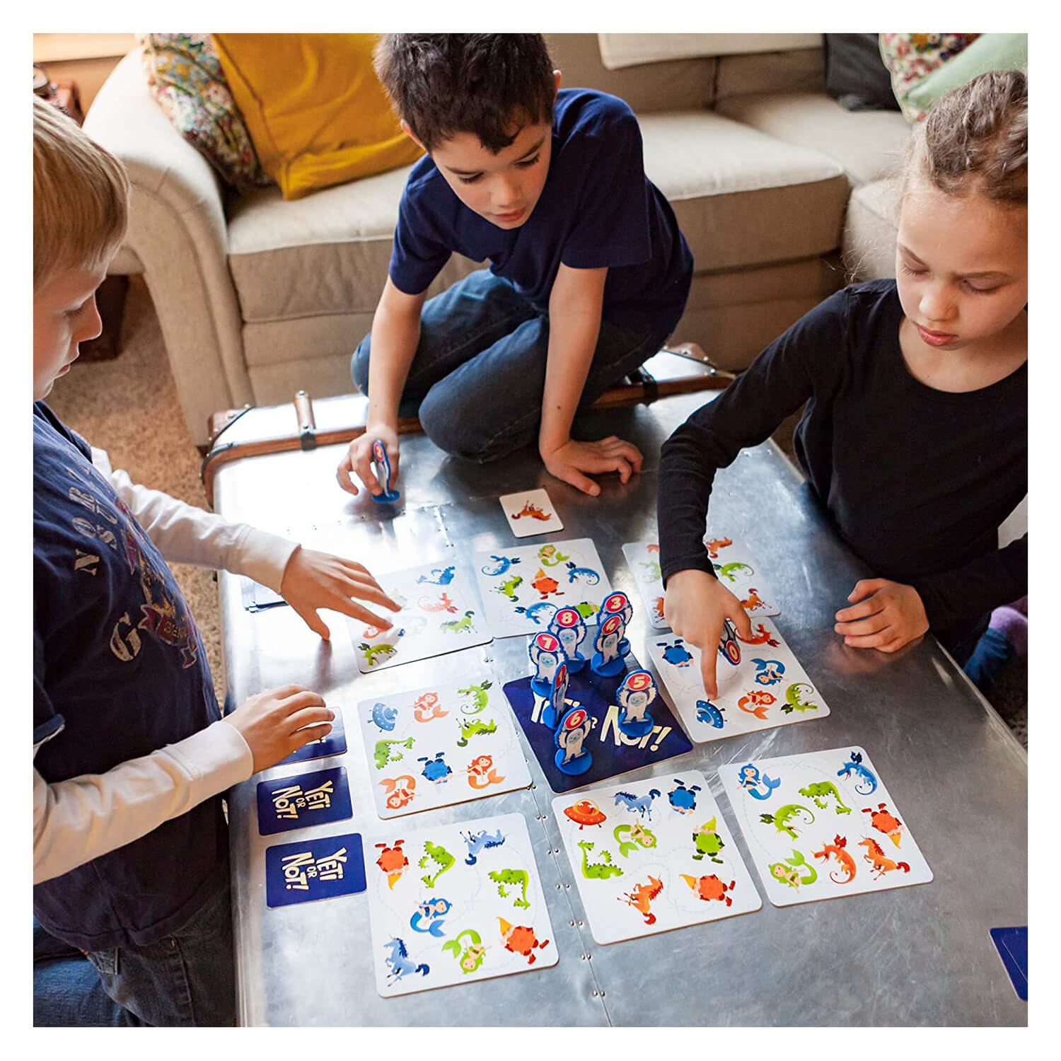 Family playing the game.