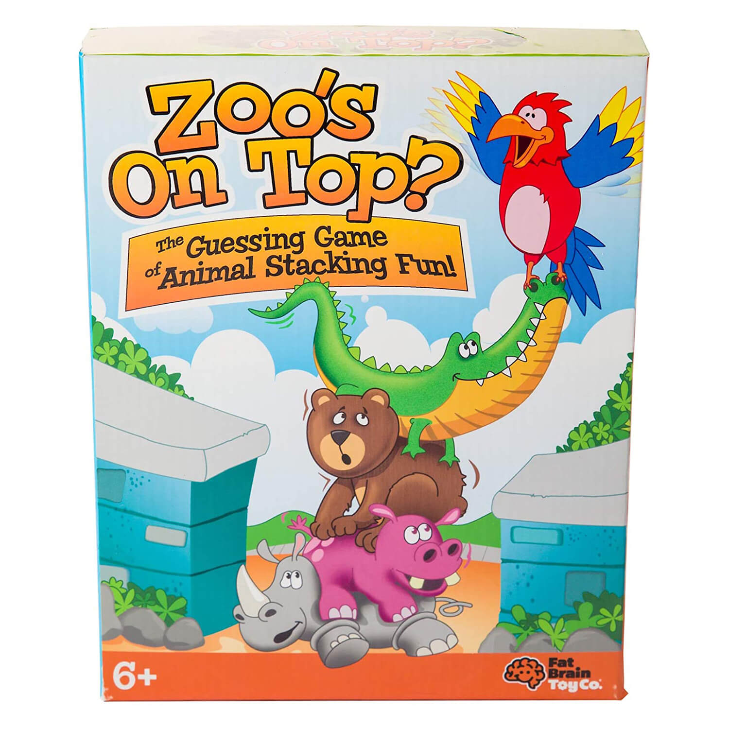Front view of the Fat Brain Toys Zoo's On Top package.