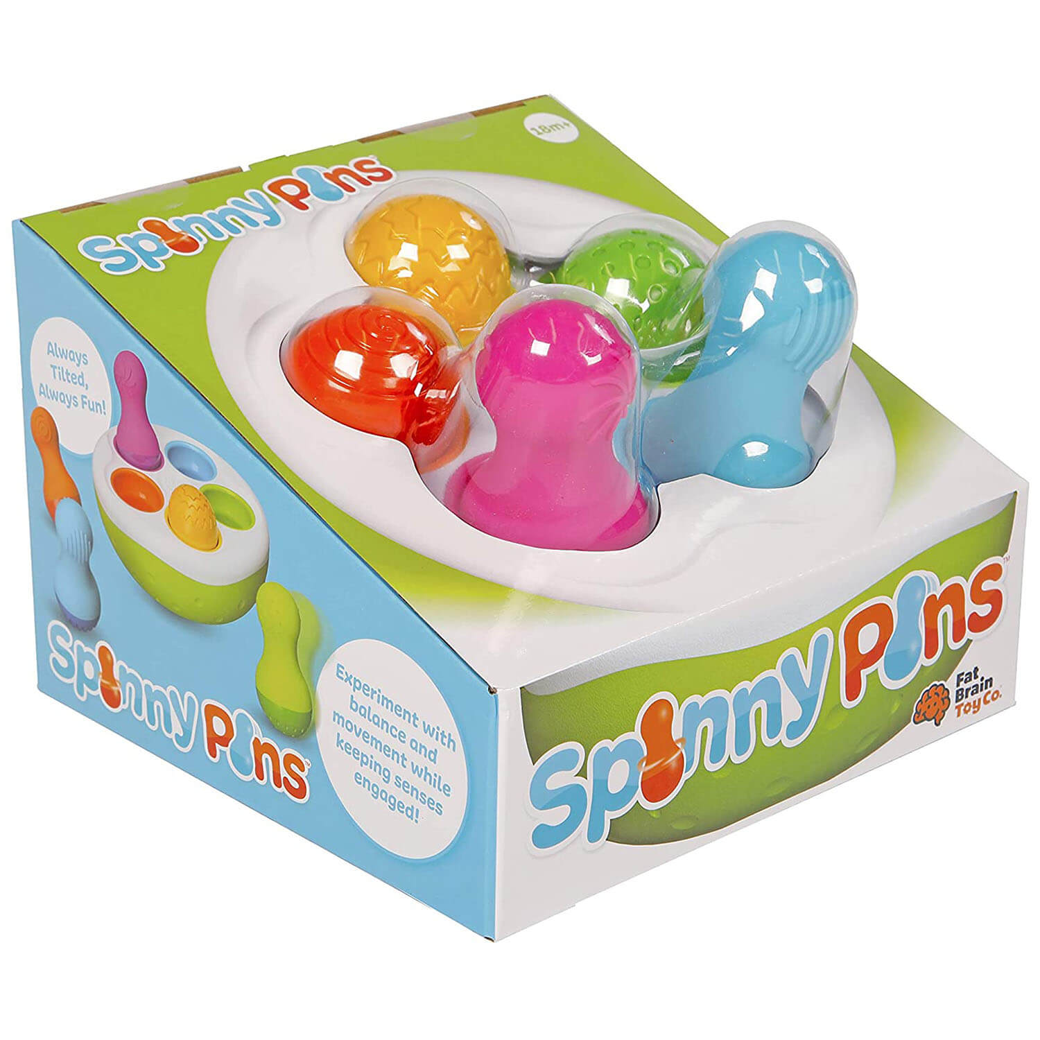 Front view of the baby toy packaging.