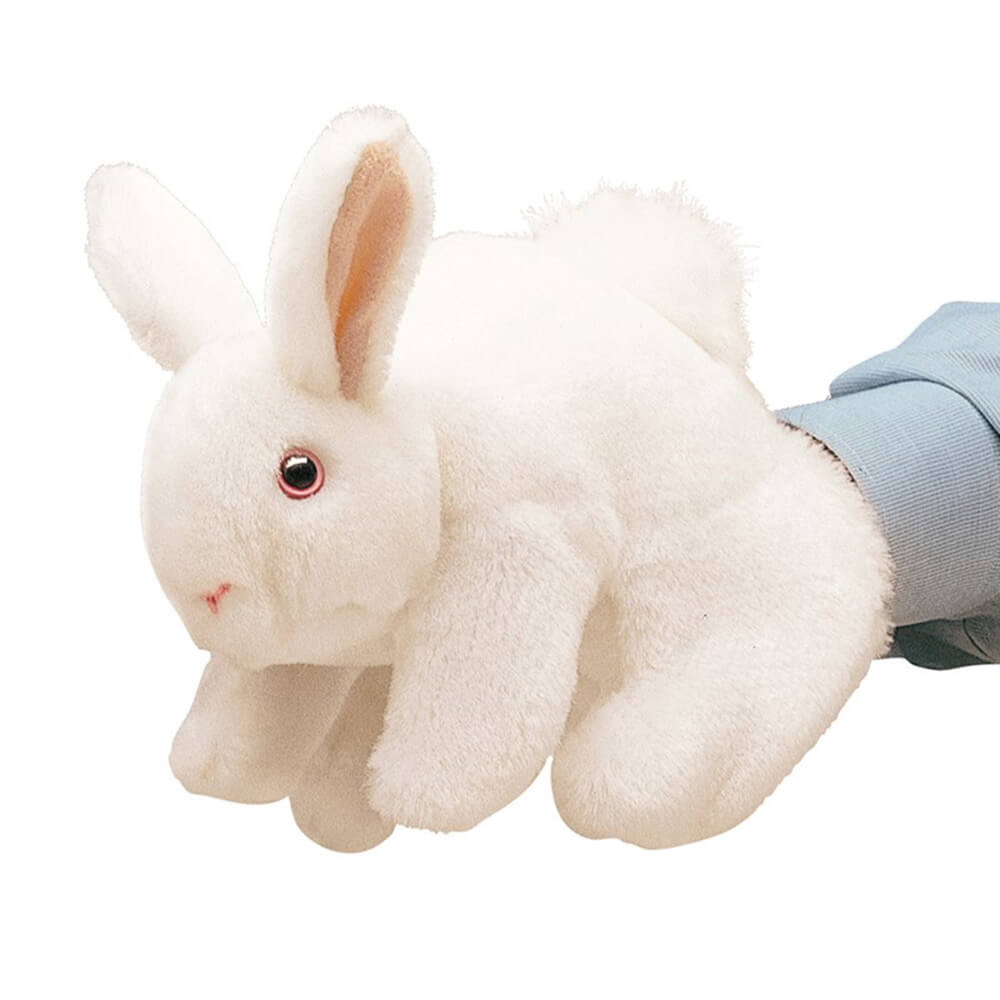 Folkmanis Bunny White Rabbit Hand Puppet – Maziply Toys