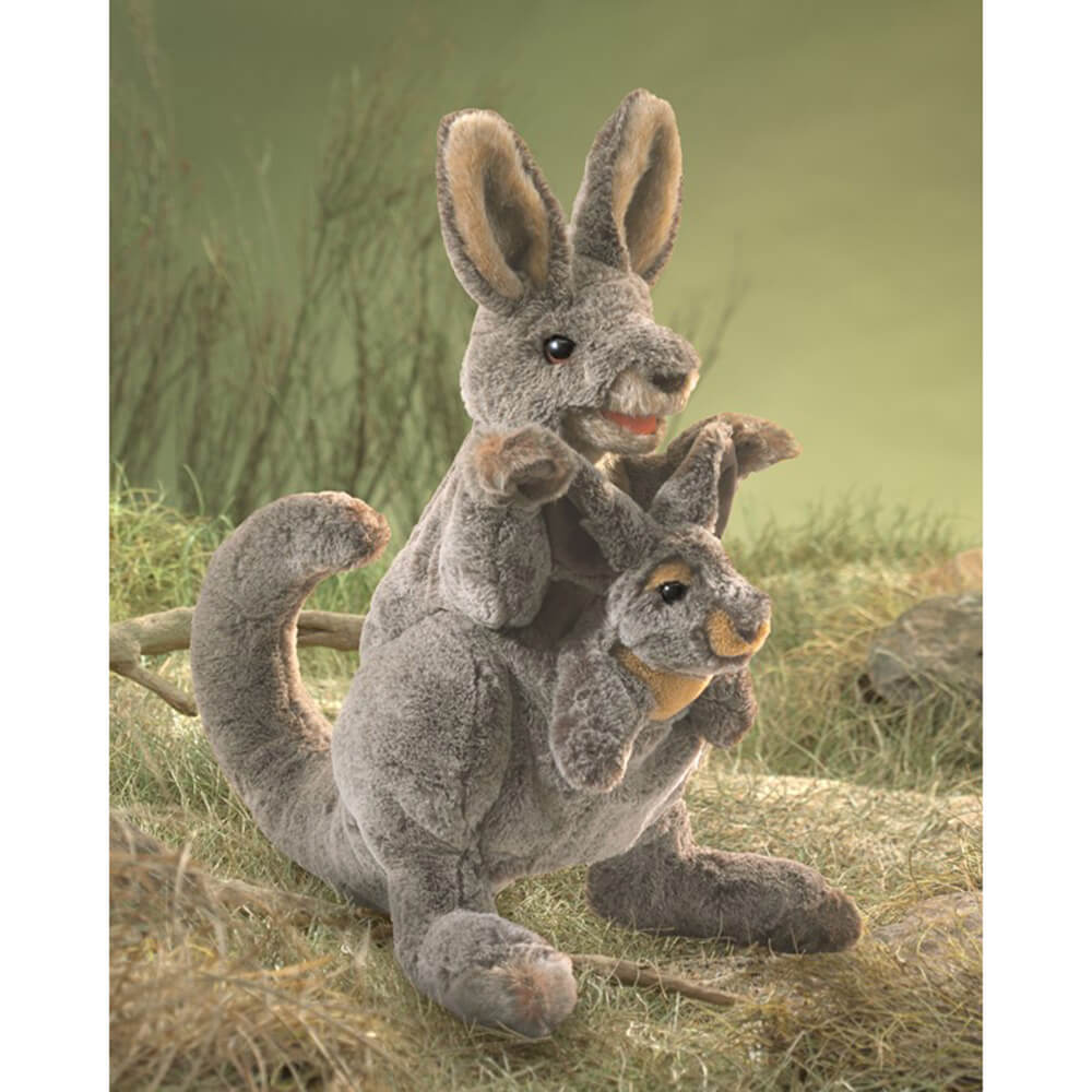 Folkmanis Kangaroo with Joey Hand Puppet
