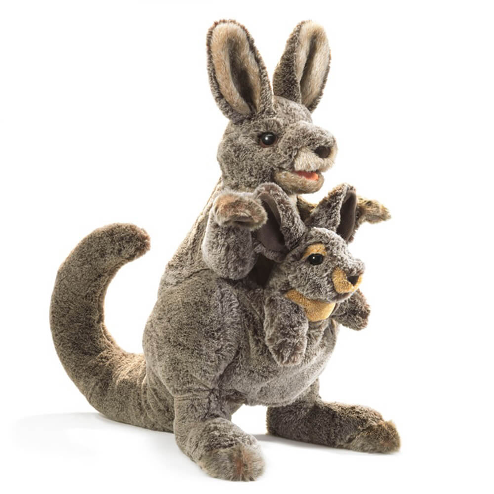 Folkmanis Kangaroo with Joey Hand Puppet