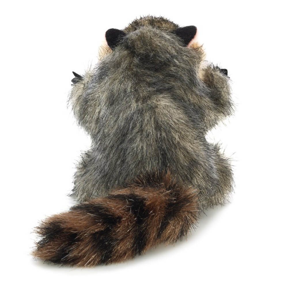 Back of the Folkmanis Mini Racoon Finger Puppet.