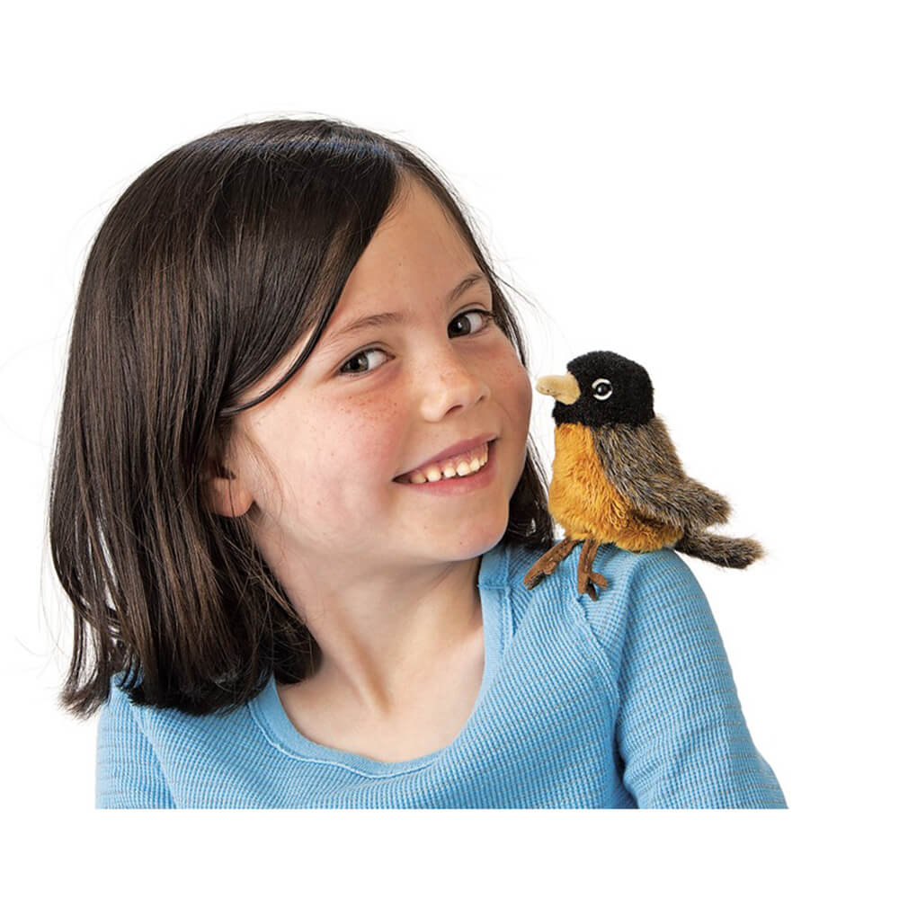 Robin Faulds Mini Folkmanis Mini Robin Finger Puppet – Maziply Toys