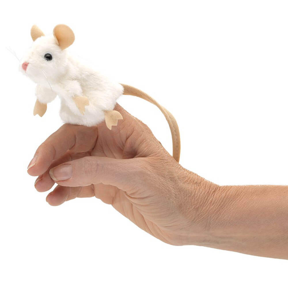 Folkmanis Mini White Mouse Finger Puppet