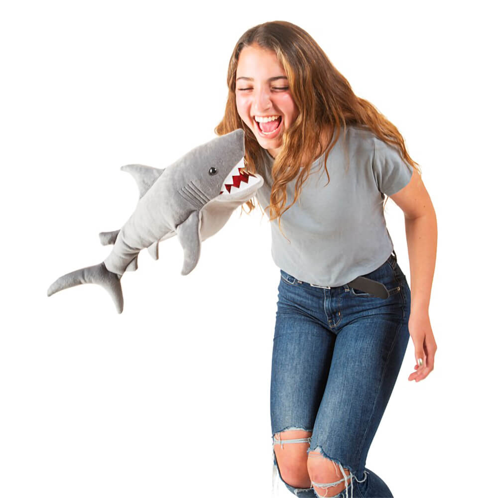 Hand Puppet Making Kit, Shark Plushie Hand Puppets, Hand Puppet Plushie Toy for Role Play and Storytelling - Interactive Hand Puppet with Sounds and