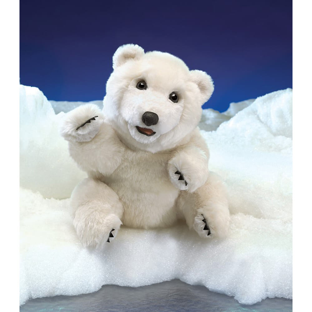 Folkmanis Sitting Polar Bear Hand Puppet