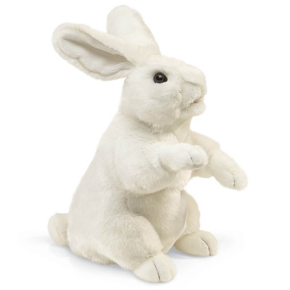 Folkmanis Standing White Rabbit Hand Puppet – Maziply Toys