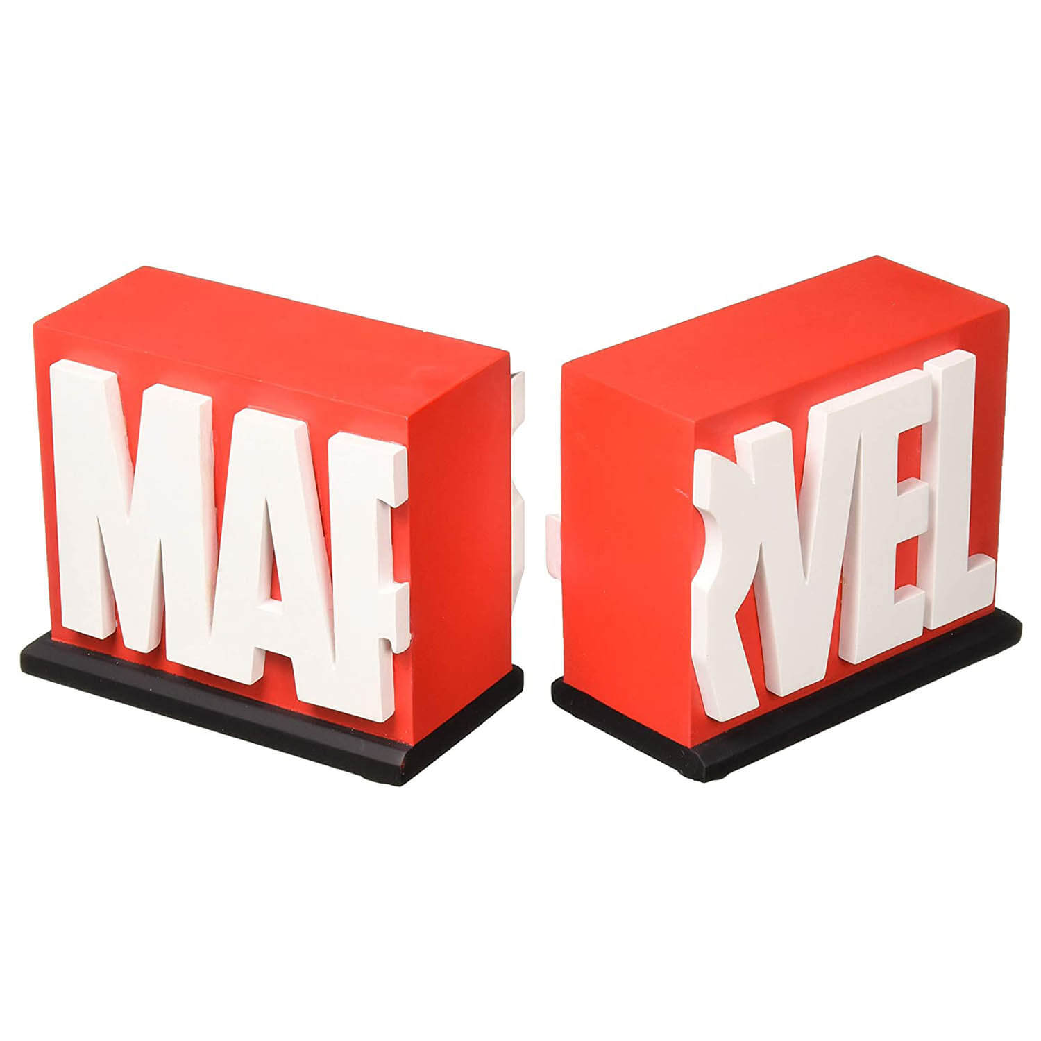 Front view of the marvel bookends.