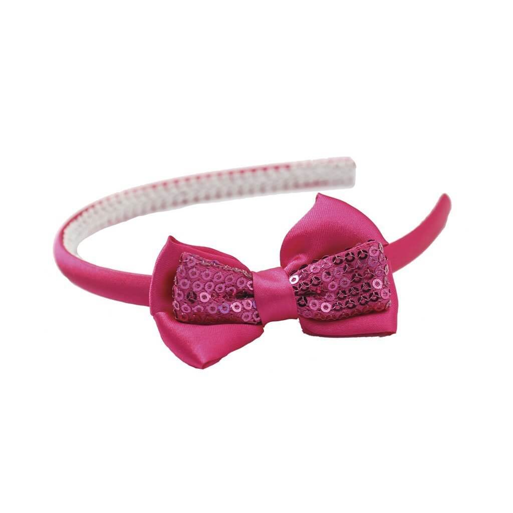 Front view of the pink headband.